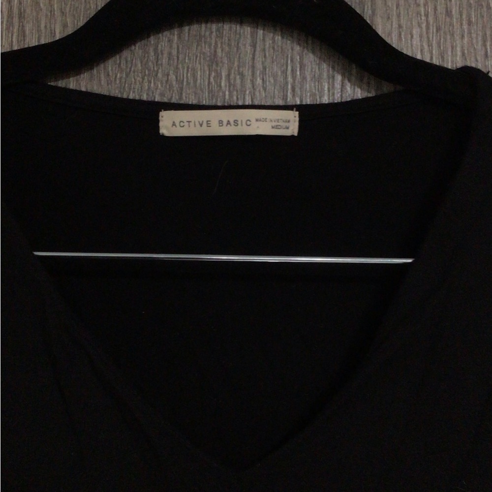 Active Basic Black V-Neck Long Sleeve Tee - image 3
